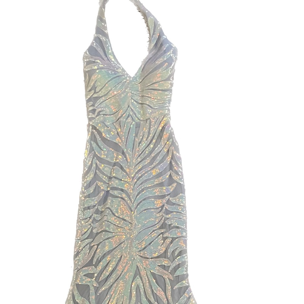 Light Blue Long, Sequined Windsor Prom/ Special Occasion Dress. Size 3/4.
